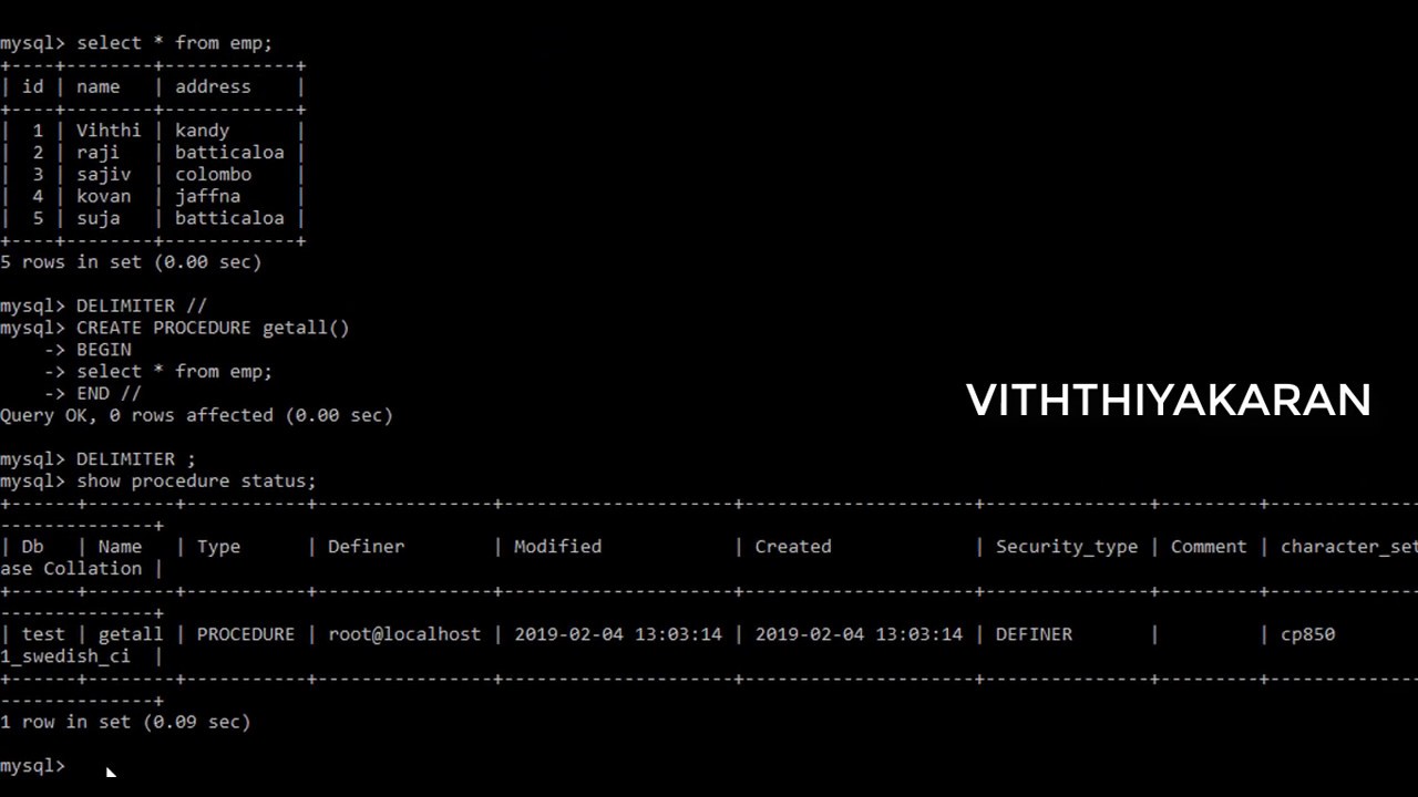MySQL Stored Procedures | National Day | Tamil | MySQL | Viththiyakaran