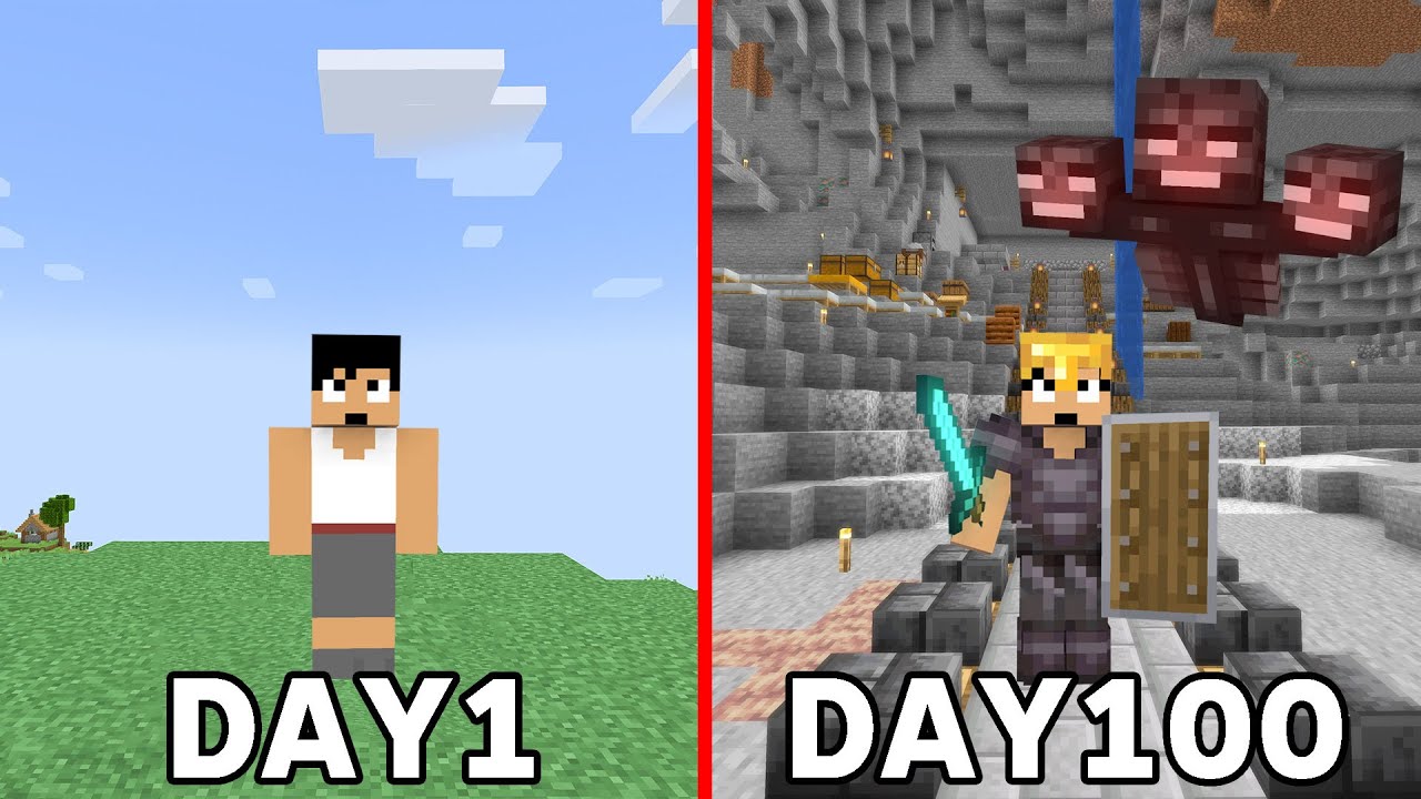 最新バージョン1.18の世界で100日間マインクラフト【100days】【マイクラ】【カズクラ2022】