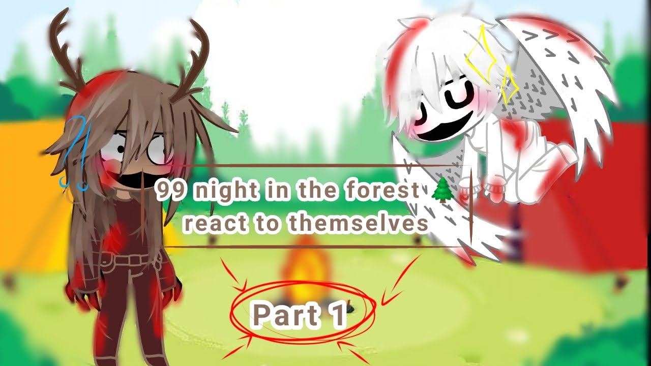 🌲°°~99 night in the forest  react to themselves🌲••||Part 1[ 🇬🇧/🇮🇩] #gacha#gachaedit#reaction#fyp 