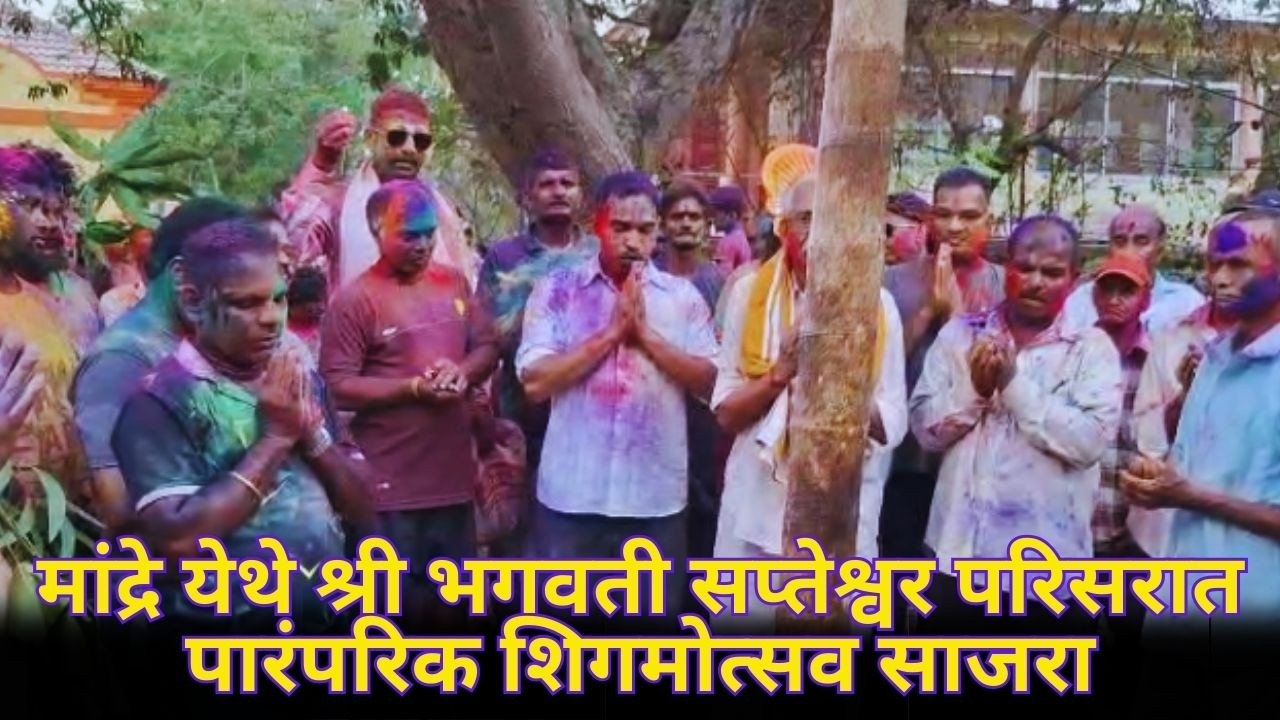 मांद्रे येथे श्री भगवती सप्तेश्वर परिसरात पारंपरिक शिगमोत्सव साजरा