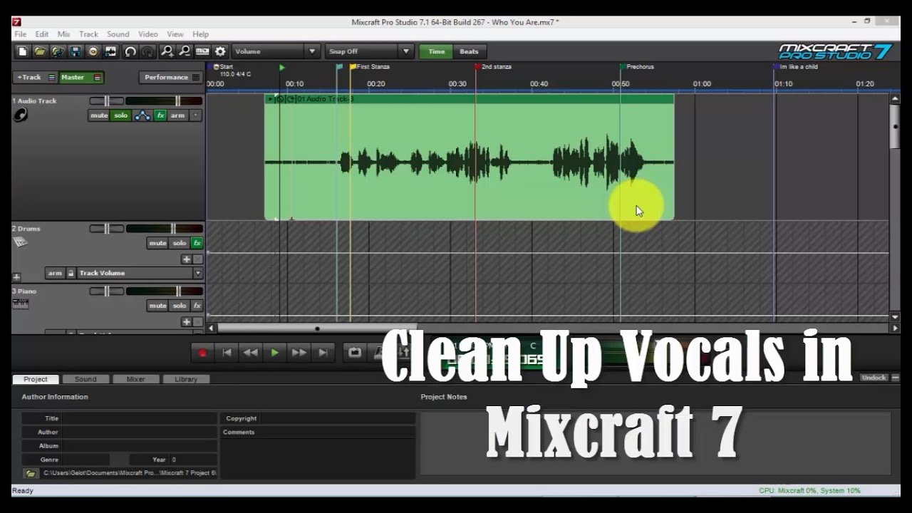 Clean Up Vocal Tracks in Mixcraft 7