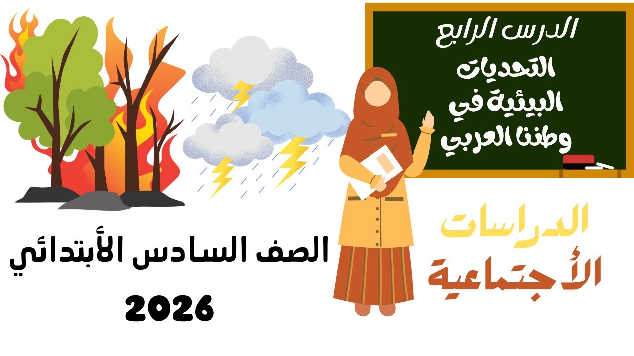 الدرس الرابع التحديات البيئية في الوطن العربي الصف السادس الأبتدائي الترم الأول