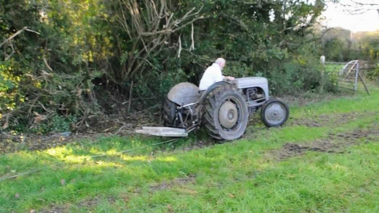 Ferguson T20 Pulling Out Tree Trunk