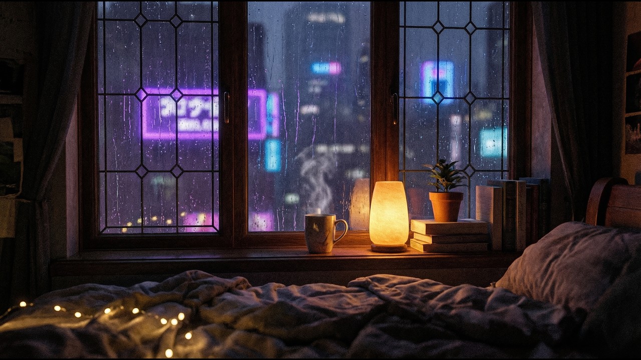Raindrops & Regrets - Miles Echo 🌧️ (Official Lyric Video) | Sad Lo-Fi Chillhop