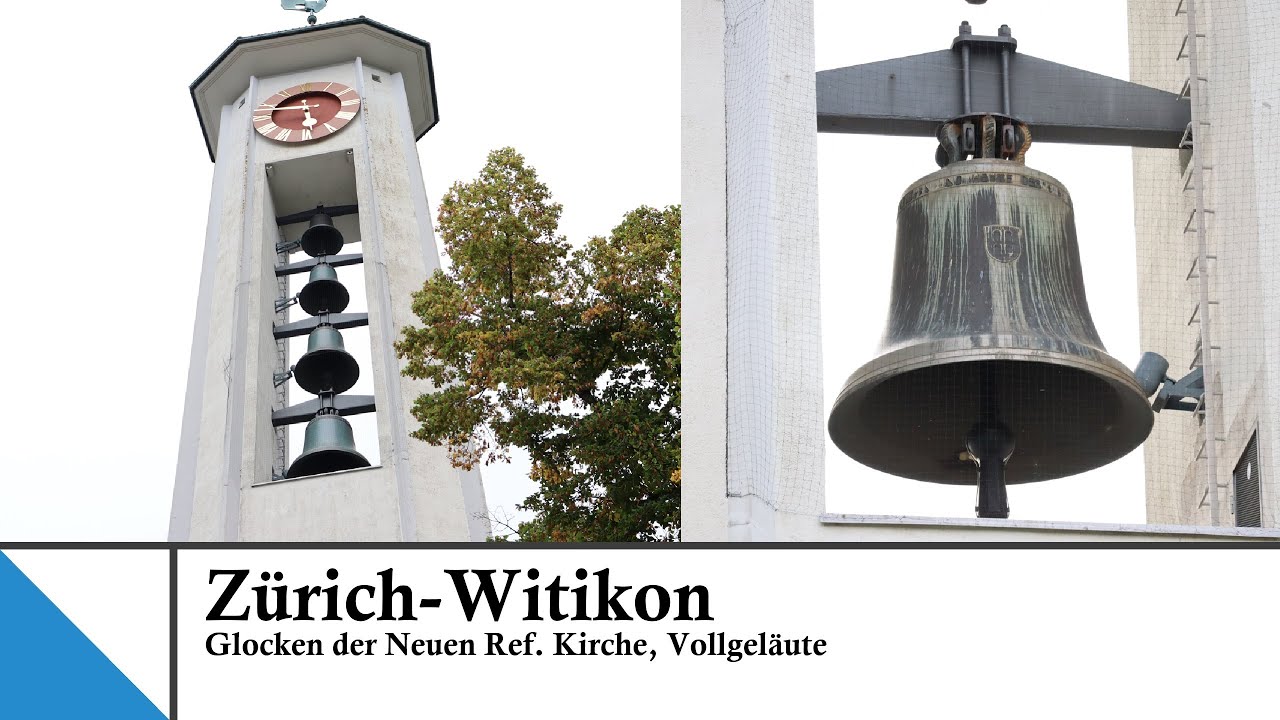 (CH - ZH) Zürich - Witikon: Glocken der neuen Ref. Kirche, Vollgeläute (Aussenaufnahme)