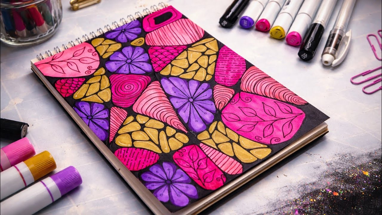 You Won’t Believe This Started as Simple Shapes… A Stunning Zentangle Explosion of Color