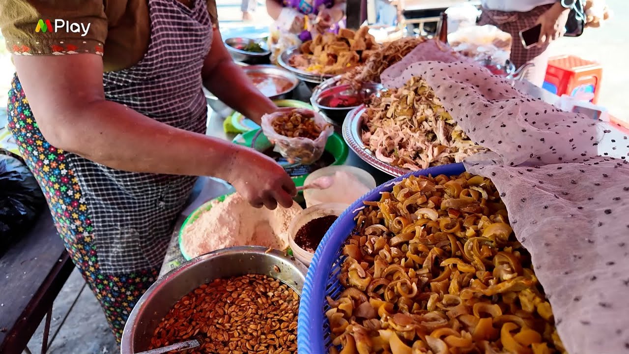 ဆိတ်ခေါက် တစ်ပွဲ ၂၅ ကျပ်ထဲက စရောင်းတဲ့ တောင်ဒဂုံက ဒေါ်ညိုအသုပ်ဆိုင် Best Mutton rinds with red sauce