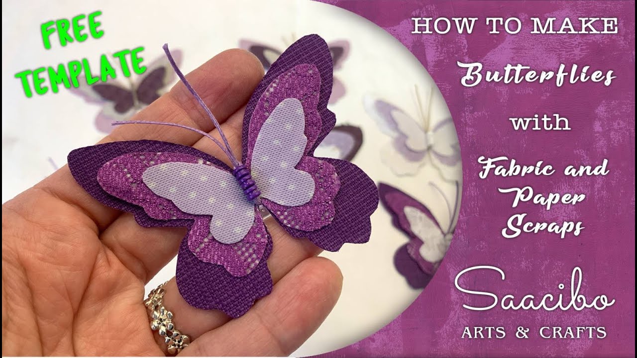 Making Layered Butterflies From Fabric & Paper Scraps & Free Template