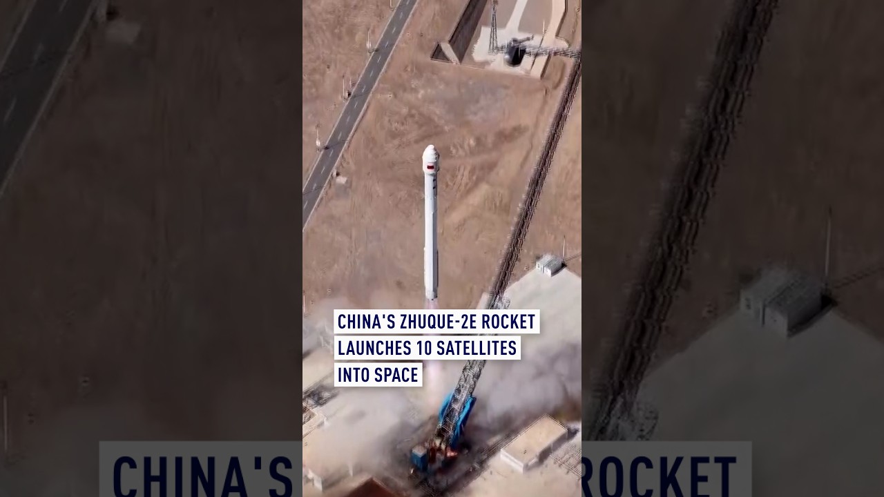 China's Zhuque-2E rocket launches 10 satellites into space