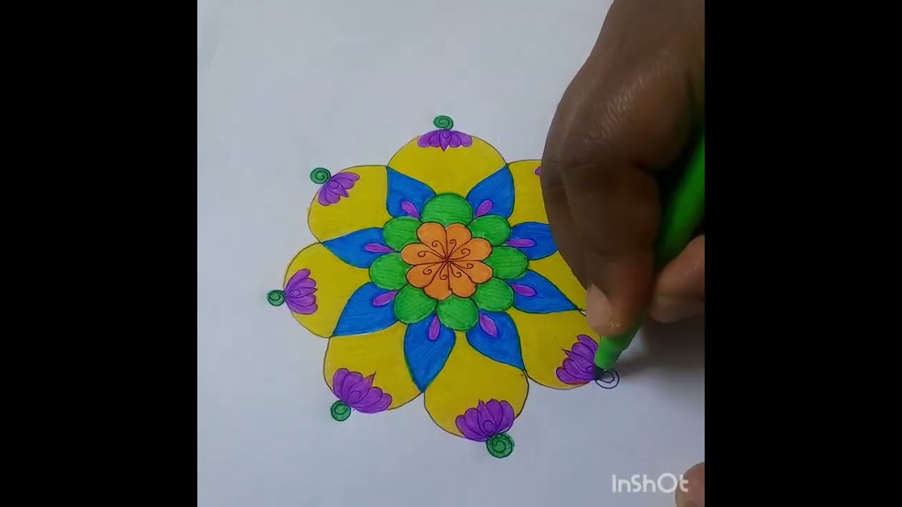 3×1 - | Simple Easy and Beautiful Festival Kolam | Zest Of Raji | #shorts #shortstrending  #rangoli