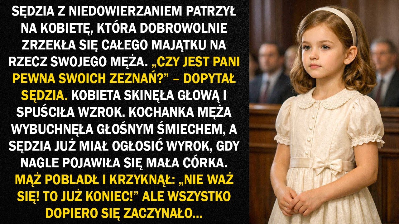 Sędzia z niedowierzaniem patrzył na kobietę, która dobrowolnie zrzekła się całego majątku na rzecz..