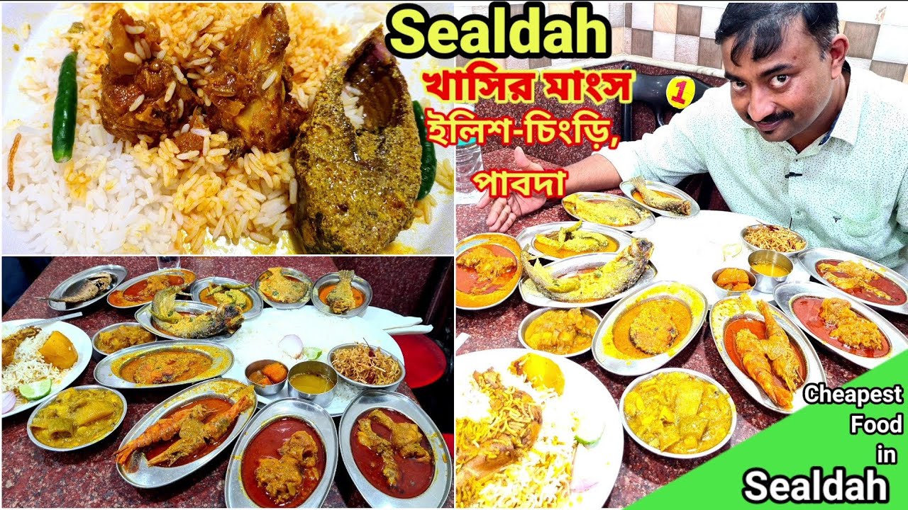 Sealdah তে খুব কম দামে খাসির মাংস, ইলিশ মাছ, পাবদা মাছ দিয়ে জমিয়ে ভুরিভোজ করলাম New Sankar Hotel এ|