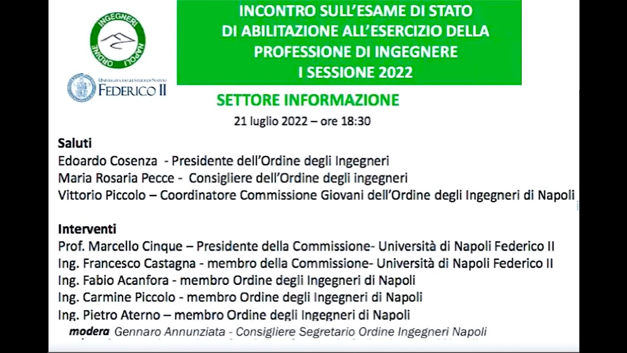 Orientamento all'Esame di Stato I sessione 2022 - Settore Informazione - incontro del 21.07.2022