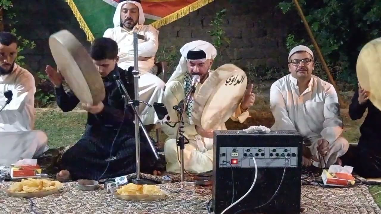 المداح ابو تبارك خالد الرفاعي في التكية القادرية الالوسية في تل السيباط في تكية سيد نزار الالوسي