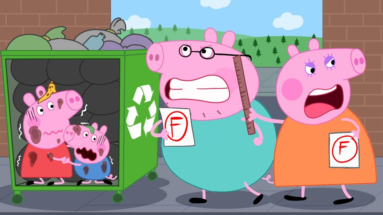 Peppa and George Are Hiding In A Trash Can.!!? | Peppa Funny Animation