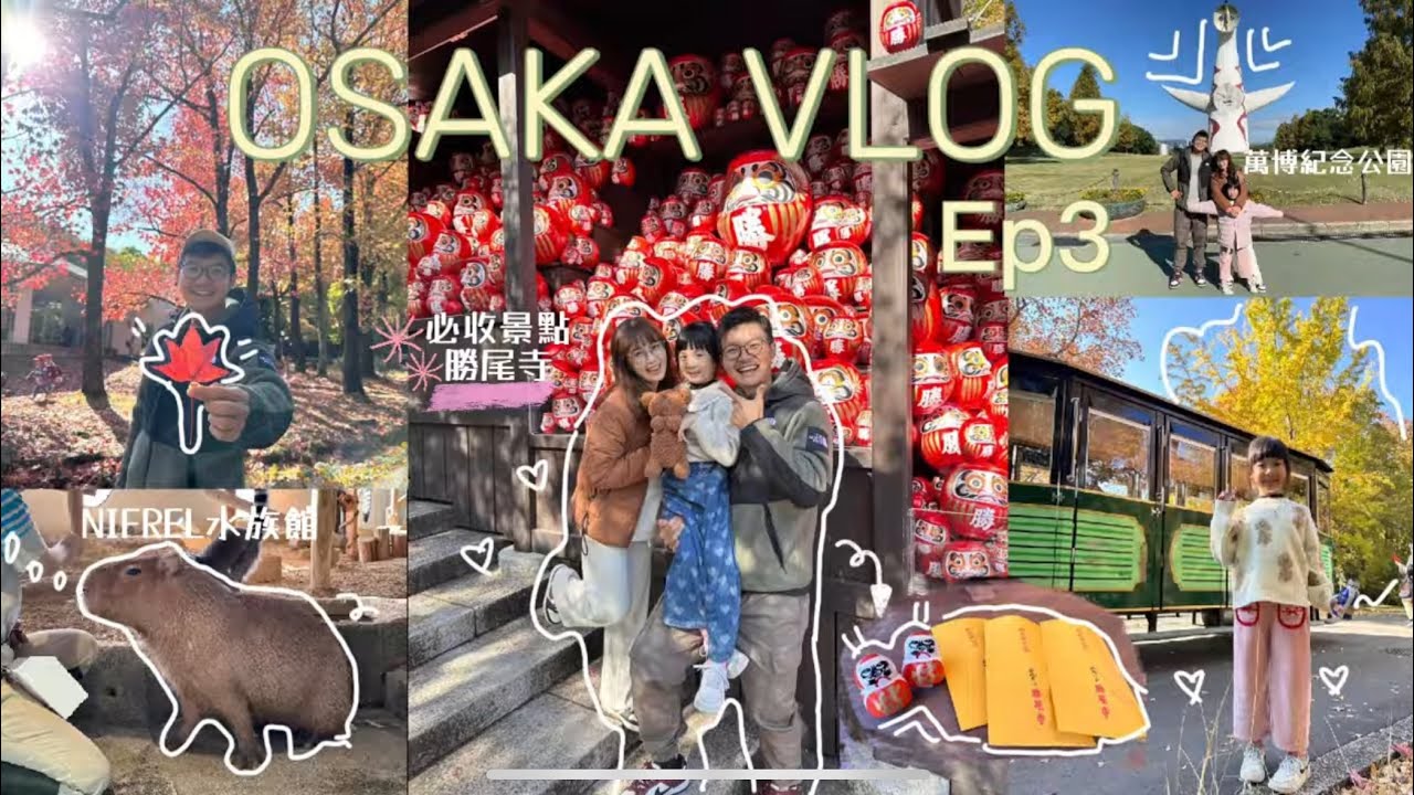 京都大阪14天🇯🇵大阪必訪景點滿寺達摩「勝尾寺」～親子放電「萬博紀念公園」➡️一秒到「水生美世界NIFREL水族館」近距離看白老虎、水豚君～超好買lalaport ~(2025.11.20~21)