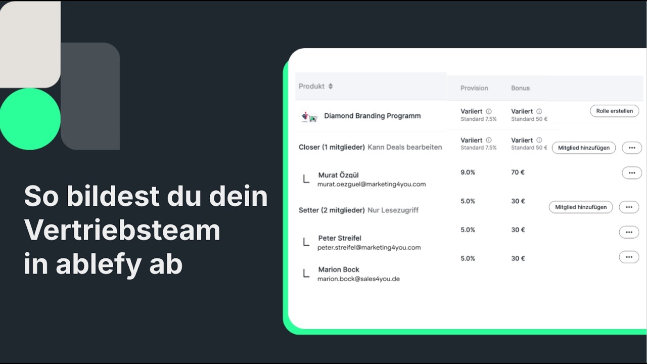 So bildest du dein Vertriebsteam in ablefy ab