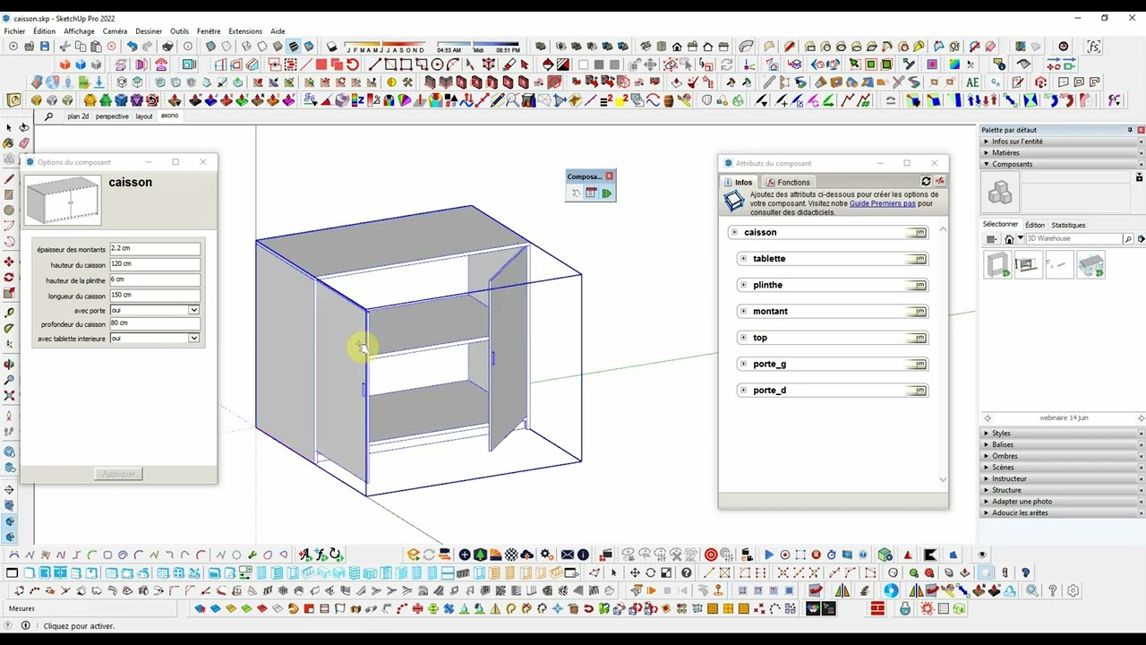composants dynamiques sketchup
