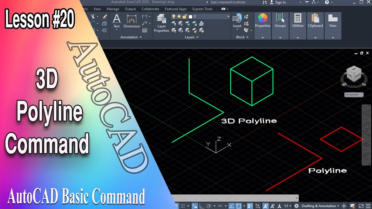 3D Polyline/3Dpoly command in AutoCAD. RD CAD
