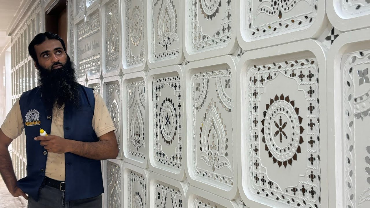 Grand Lippan Art Boxes Design | 30x9.5 Ft Corridor Wall | Hyderabad Wall Makeover #lippanart