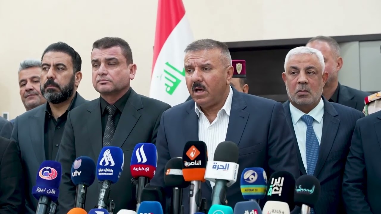المؤتمر الصحفي لوزير الداخلية  في محافظة ذي قار الذي أوجز خلاله الاستعدادات الخاصة بزيارة الأربعين