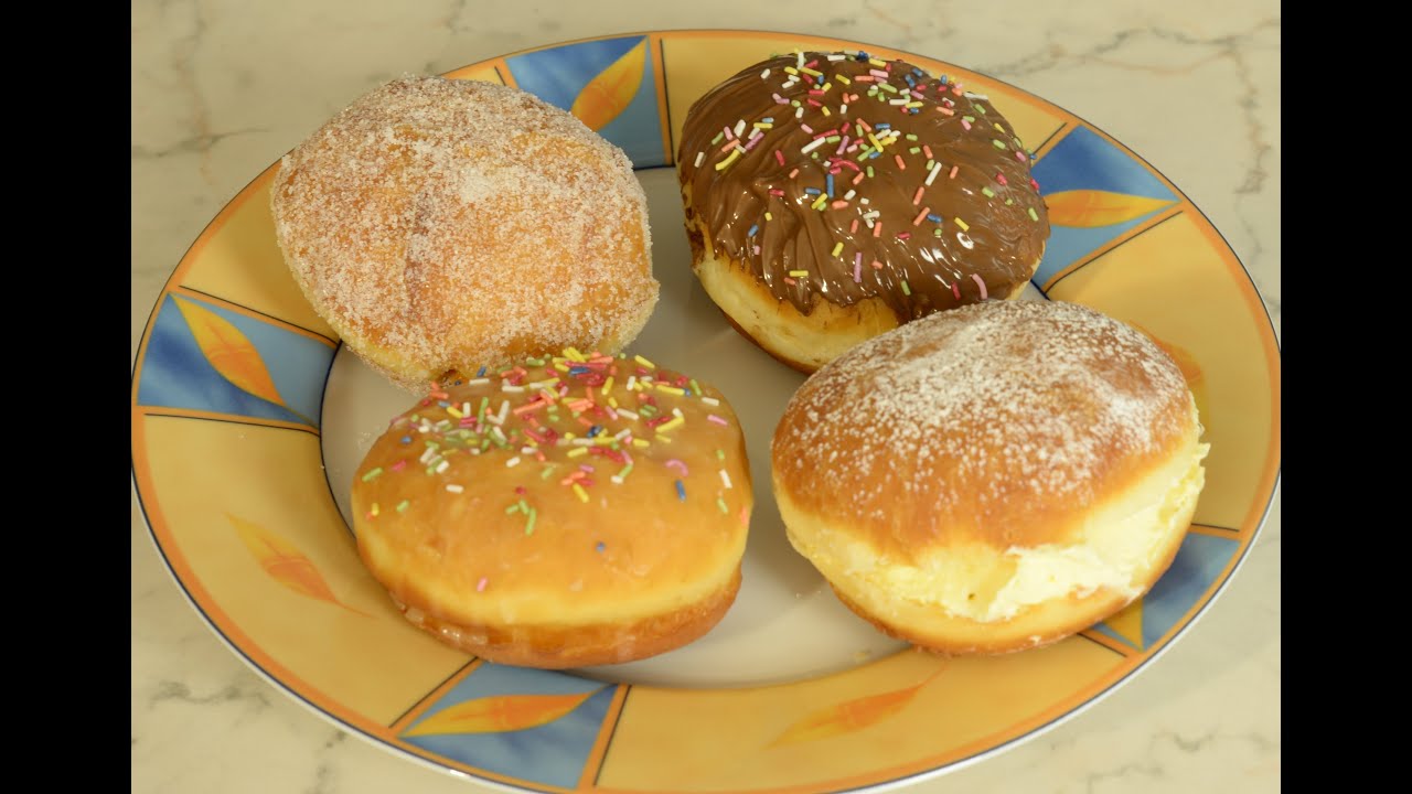 Krapfen, Berliner, Pfannkuchen mit verschiedenen Füllungen