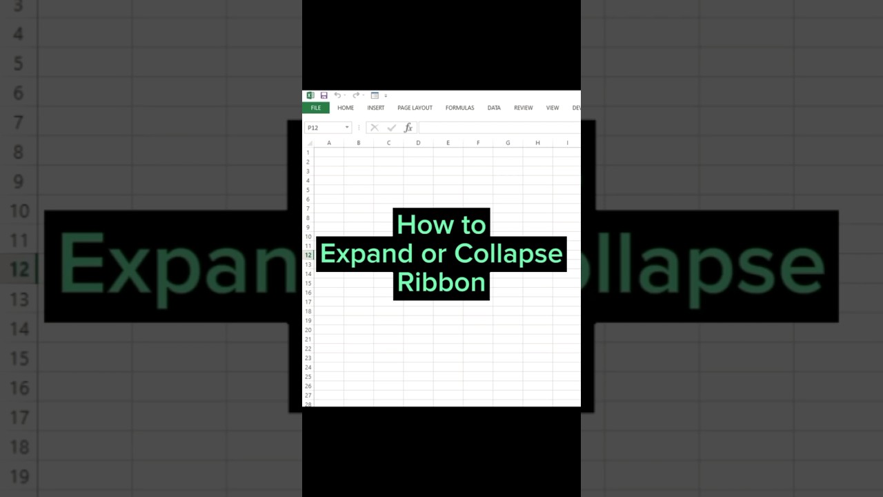Excel Hacks: Expand or Collapse Ribbon to Maximize Workspace #excelshorts
