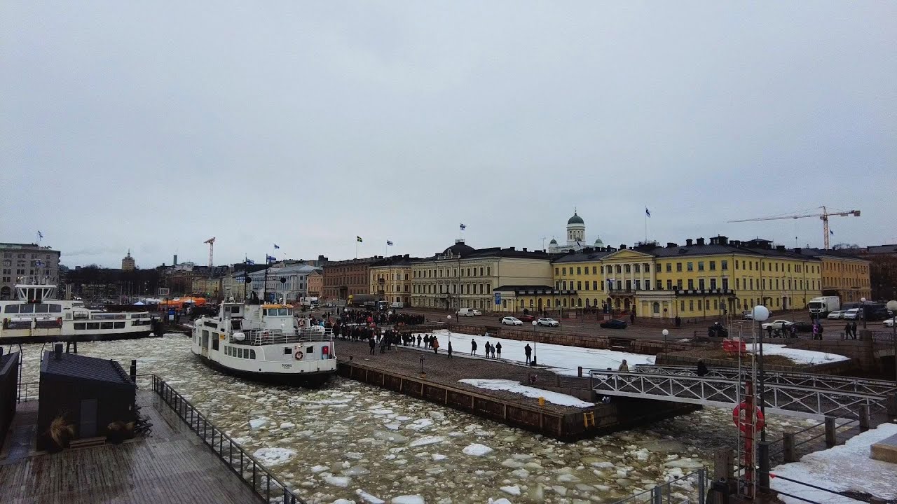 Bleak Weather Walk in Helsinki - March 1st 2024 - Katajanokka & Finland's Presidential Palace
