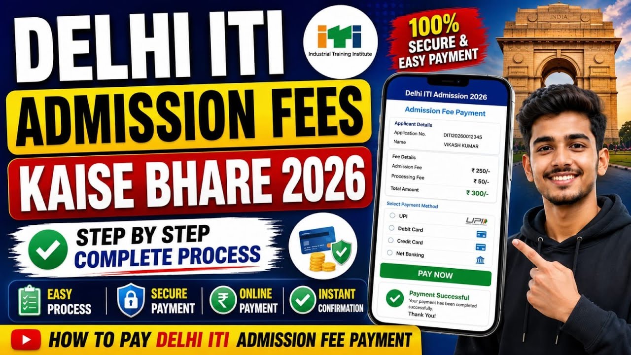Delhi ITI Admission Fees Kaise Bhare 2026 | How to pay Delhi ITI Admission Fee Payment 
