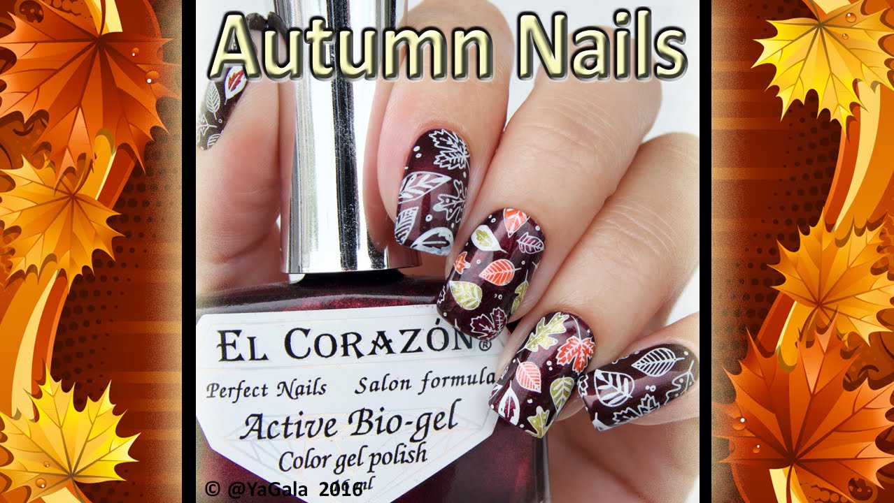 Autumn leaves. Reverse stamping / Осенний дизайн. Обратный стэмпинг