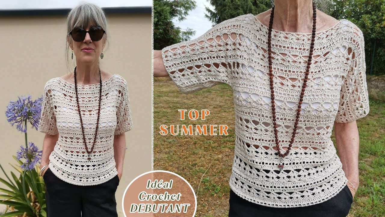 Crocheter un Top d'Été Léger & Stylé 🌞 (Niveau Débutant)