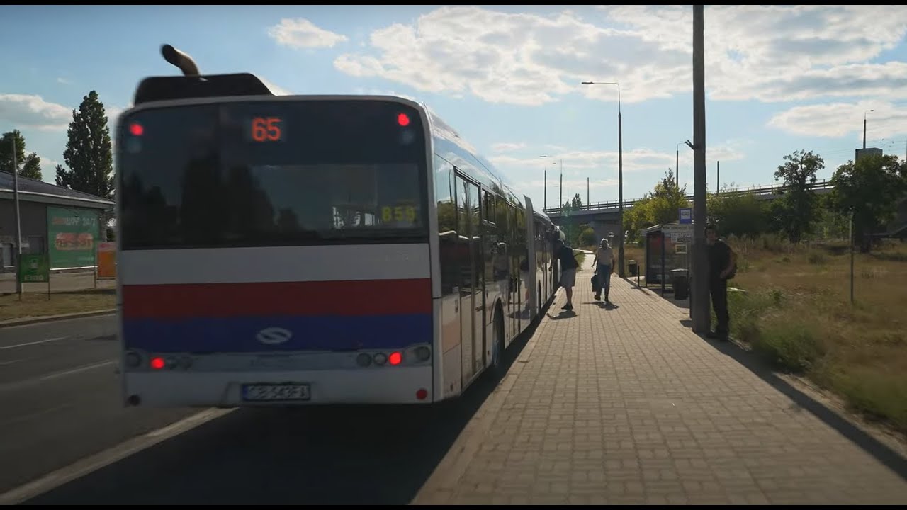 Poland, Bydgoszcz, bus 65 ride from Wschód to Czerkaska