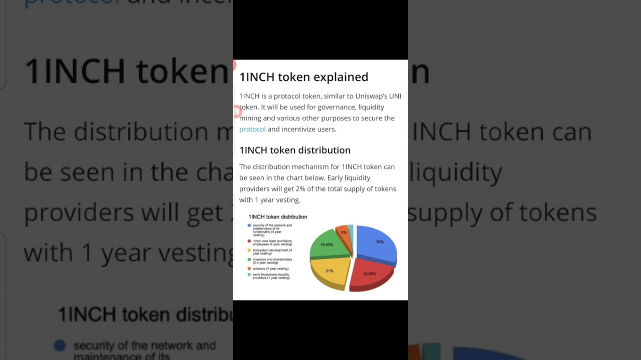 Watch this Video or Miss out on 1inch Token (More Clarification on 1inch Token distribution)