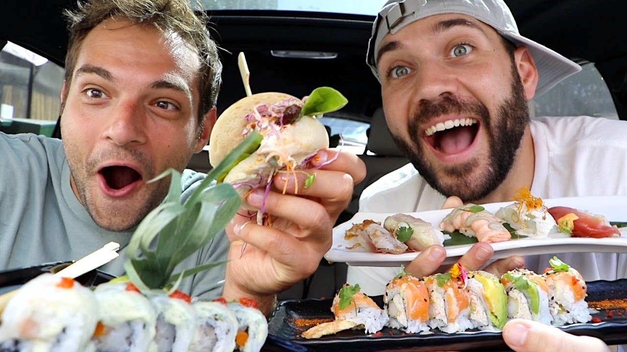 SUSHI ROLLS + SASHIMI PLATTER MUKBANG with ILYA & JOE!!