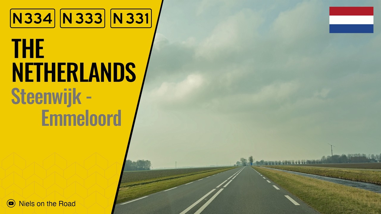 Driving in the Netherlands: Provinciale Wegen N334, N333 & N331 from Steenwijk to Emmeloord