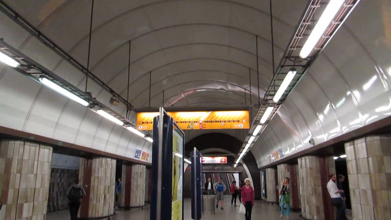 Florenc stations - Ride in Prague Metro (Pražské metro) (line C, line B)  - 11.07.2018
