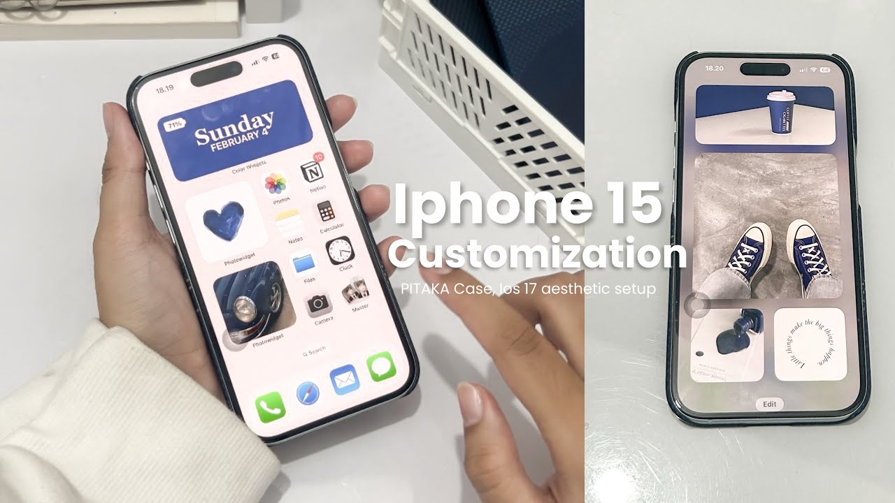 Iphone 15 Customization📱🥛🐻‍❄️ | PITAKA Case, Ios 17 aesthetic setup