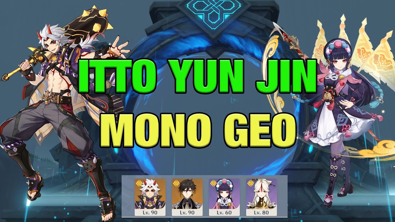 Mono GEO team! C0 Itto C1 Zhongli C0 Yunjin C4 Ningguang amazing! abyss floor 12 second half