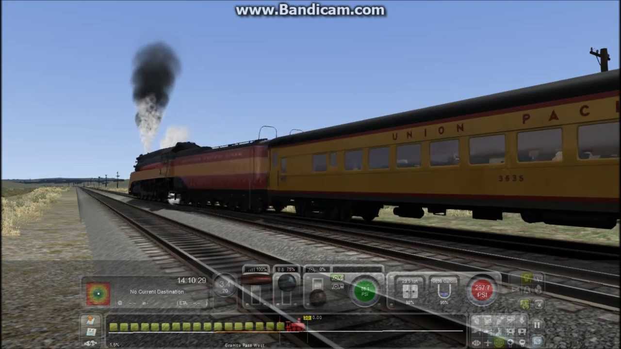 Train Simulator 2014 HD EXCLUSIVE: SP 4449 Starts 16 Car Train Up 1.5% Grade (Sherman Hill)