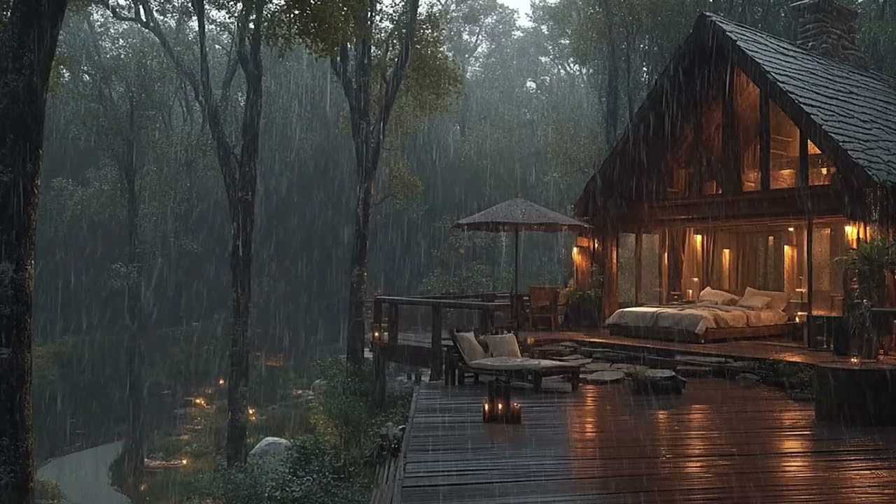Gentle Rain Sounds for Deep Sleep All Night, Helping You Fall Asleep Faster