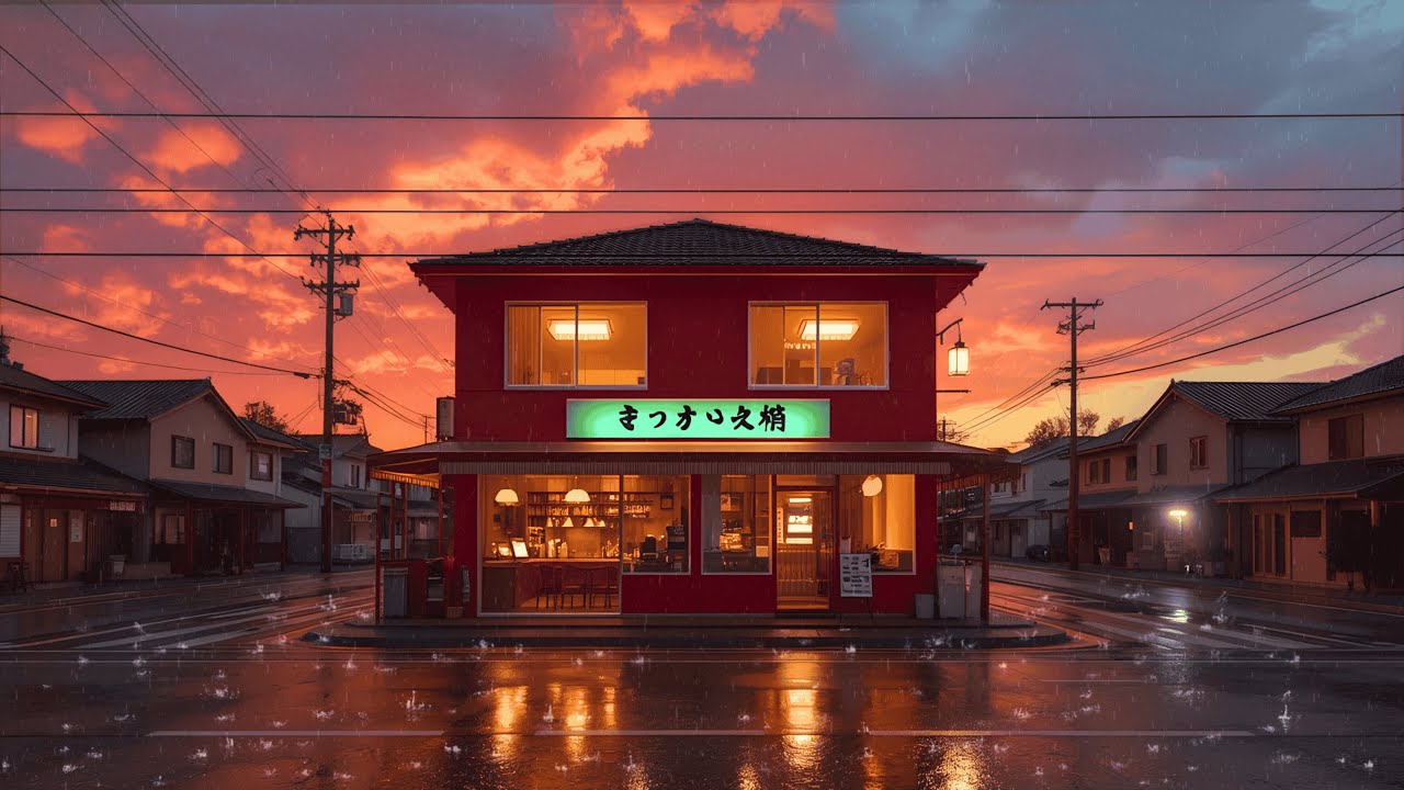 Tokyo Lofi Rain 🌧️ Rainy Sunset Streets in Japan For Relaxation