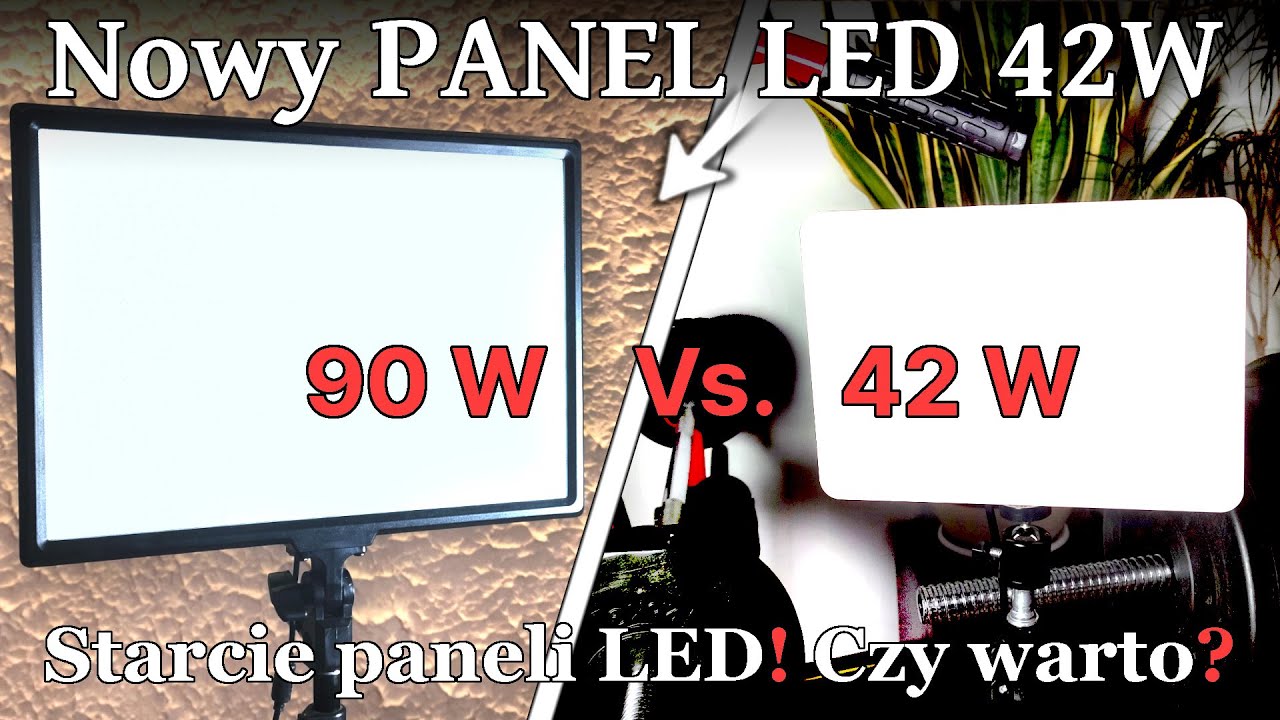 Panel LED 42W ze statywem 200cm -Test paneli LED 92W Vs. 42W! -Lampy studyjne do nagrywania na YT