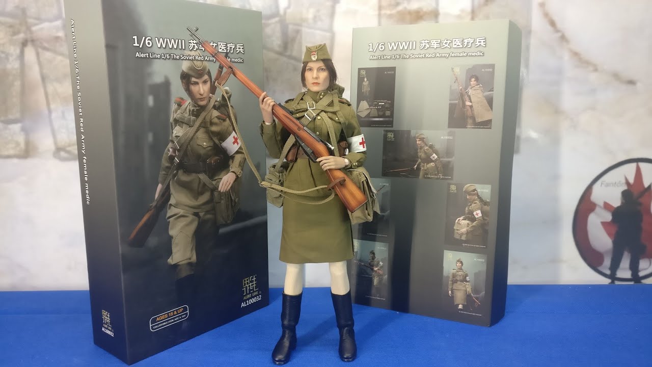 1:6 Scale WWII ACTION FIGURE SOVIET MEDICAL FEMALE SOLDIER REVIEW COLLECTOR's EDITION (Alert Line)
