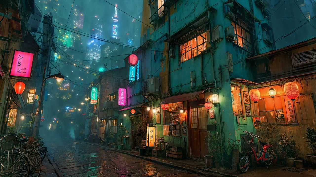 Lofi Zen &ndash; Midnight Rain in Hanamori with Relaxing Lo-fi Chill Mix | Relax, Study, Sleep | 4K