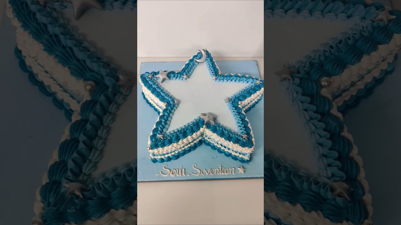 beautiful star shape cake design 😍 #starcake #shortfeed #ytshorts #cakedecorating #viralvideo