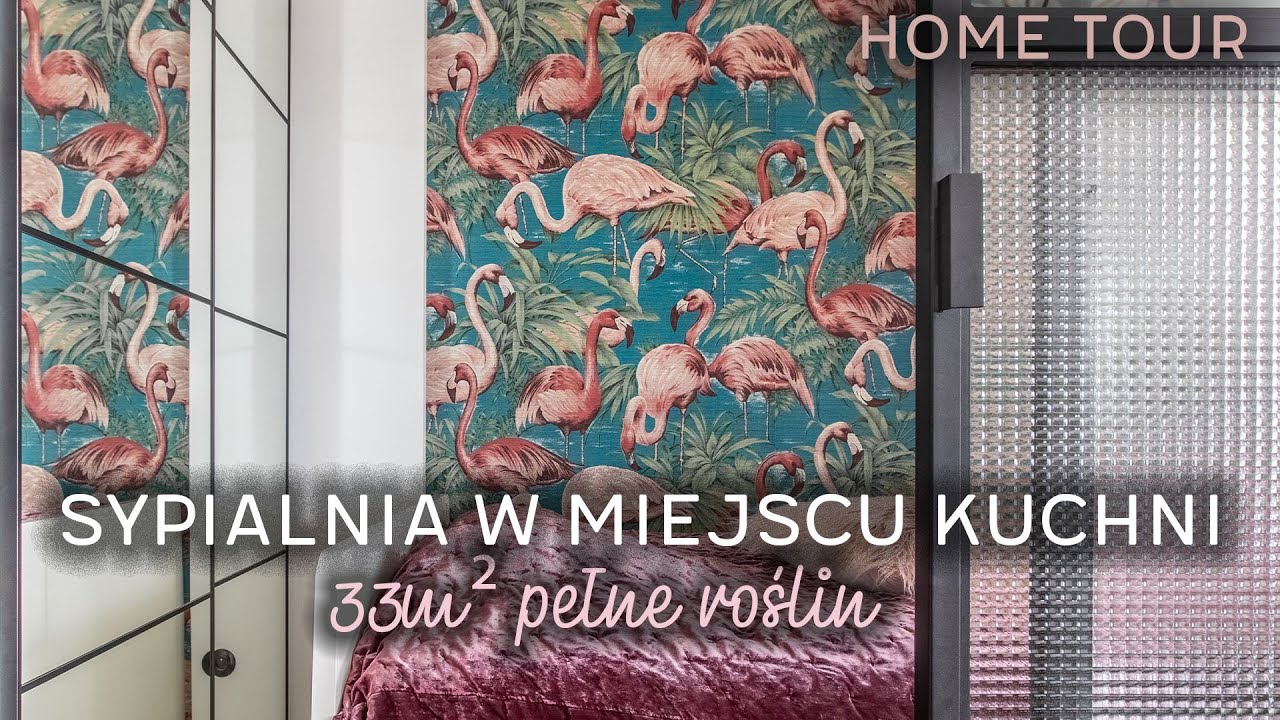 Rośliny i flamingi w dwupokojowym mieszkaniu zrobionym z kawalerki | HOME TOUR