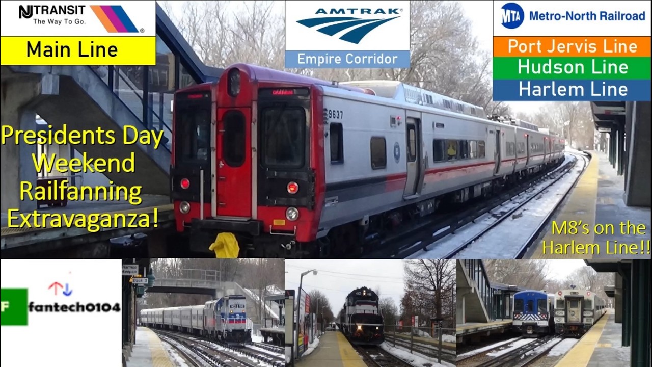 Presidents Day Weekend Railfanning Extravaganza! Featuring NJ Transit & M8's on the Harlem Line!