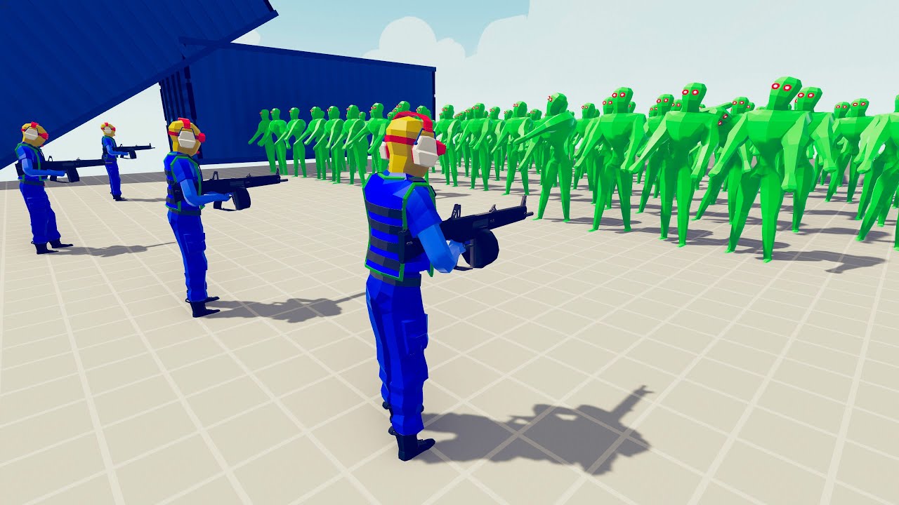 Zombie 100 Units vs Army Soldier - Totally Accurate Battle Simulator TABS