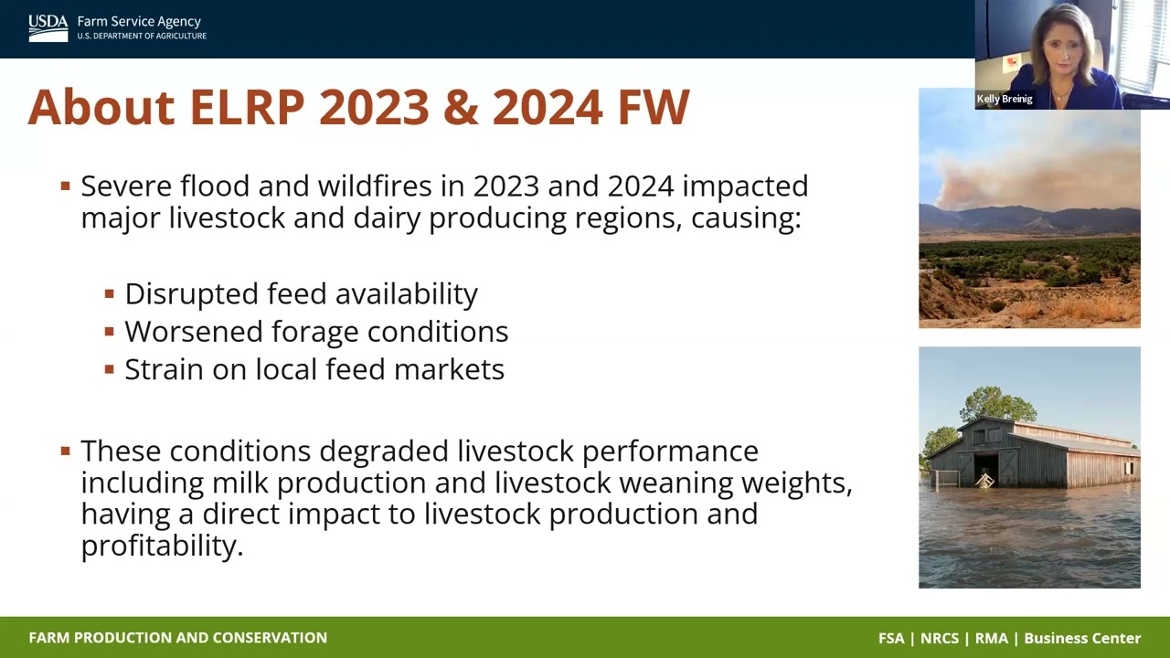 Emergency Livestock Relief Program (ELRP) 2023 and 2024 Flood and Wildfire for Stakeholders