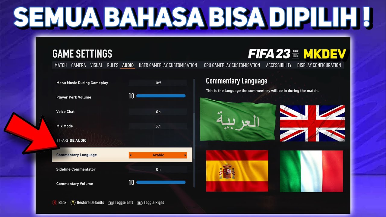 WORTH IT! Cara AKTIFIN Suara KOMENTATOR ARAB di FIFA 23 Semua Versi